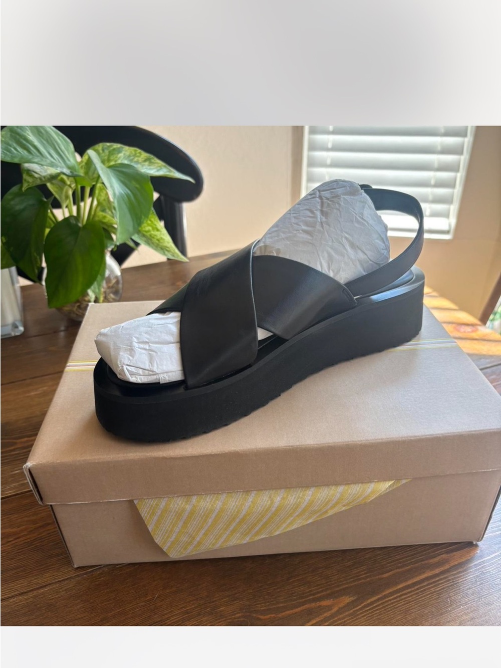 Women’s Black Platform Slingback Sandals